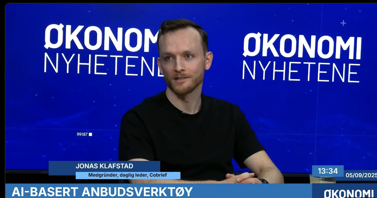 Cobrief på Finansavisen TV om offentlige anbud