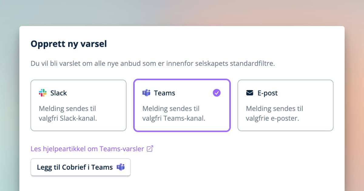 Teams Alerts, New Knowledge Base, and Nordic Tenders