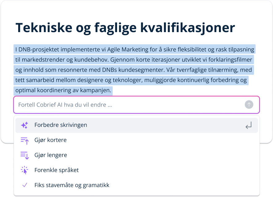 Cobrief AI skriver tilbud automatisk